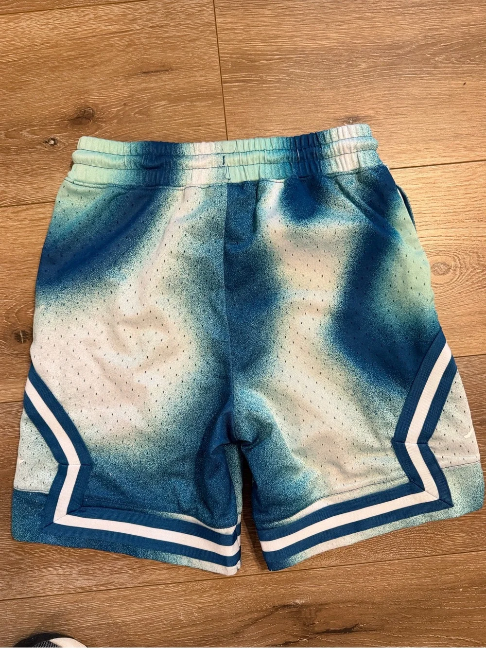 Jordan Blue/Teal Ombre Mesh Athletic Shorts with White Trim